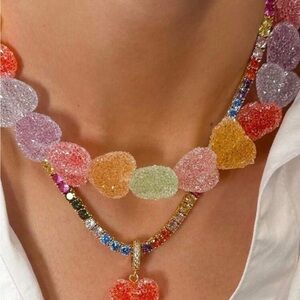 Multicolor Heart Necklace